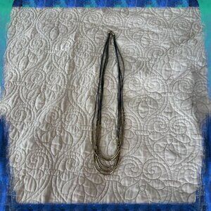 Elegant 5 Strand Gray and Silver 17-inch Silicone Cord Necklace